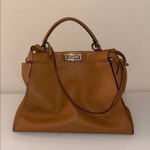 FENDI Medium Cognac Peekaboo Bag